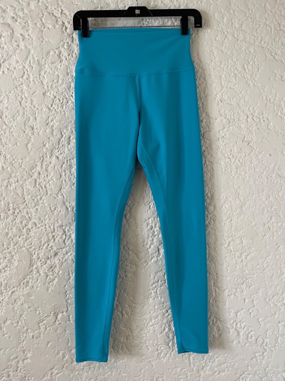 Alo Yoga High Waist Airbrush Leggings In Teal Blue Womens Medium Full 7/8 Length